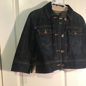 Cropped box style denim jacket